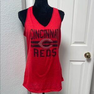 Majestic Red and Black Cincinnati Reds Tank Top